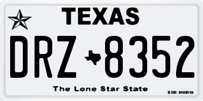 TX license plate DRZ8352