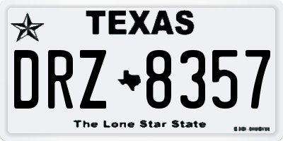 TX license plate DRZ8357
