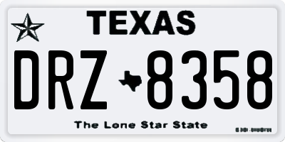 TX license plate DRZ8358