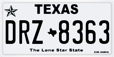 TX license plate DRZ8363