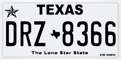 TX license plate DRZ8366