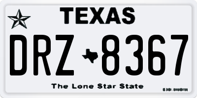 TX license plate DRZ8367