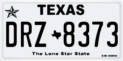 TX license plate DRZ8373