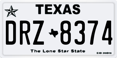TX license plate DRZ8374