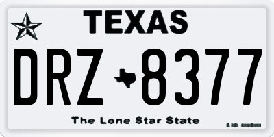 TX license plate DRZ8377