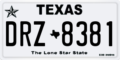 TX license plate DRZ8381
