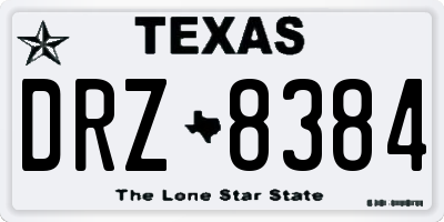 TX license plate DRZ8384