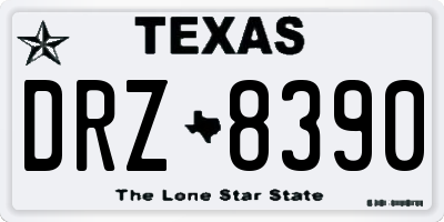 TX license plate DRZ8390