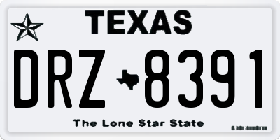 TX license plate DRZ8391