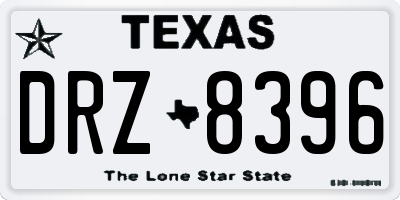 TX license plate DRZ8396
