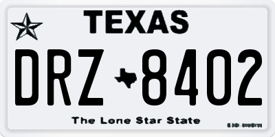 TX license plate DRZ8402