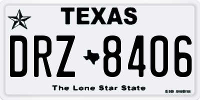 TX license plate DRZ8406
