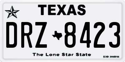 TX license plate DRZ8423