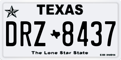 TX license plate DRZ8437