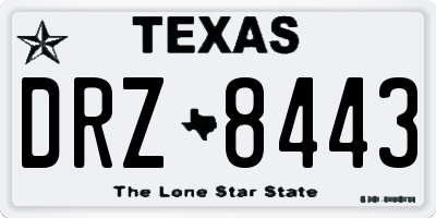 TX license plate DRZ8443