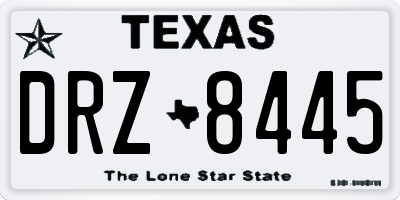 TX license plate DRZ8445