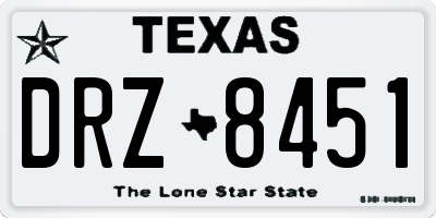 TX license plate DRZ8451