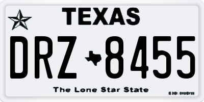 TX license plate DRZ8455