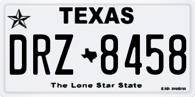 TX license plate DRZ8458