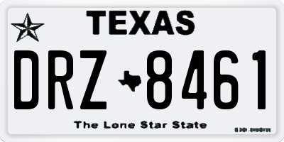 TX license plate DRZ8461