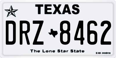 TX license plate DRZ8462