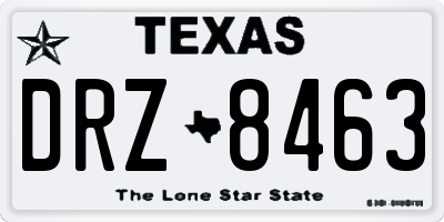 TX license plate DRZ8463