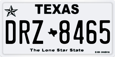 TX license plate DRZ8465
