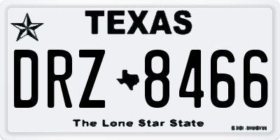 TX license plate DRZ8466