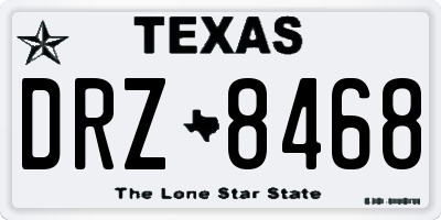 TX license plate DRZ8468