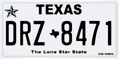 TX license plate DRZ8471