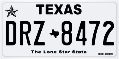 TX license plate DRZ8472