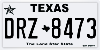 TX license plate DRZ8473