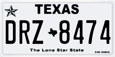 TX license plate DRZ8474