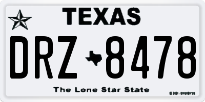 TX license plate DRZ8478