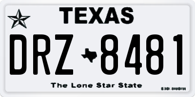 TX license plate DRZ8481