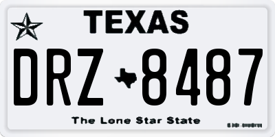 TX license plate DRZ8487
