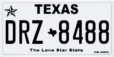 TX license plate DRZ8488