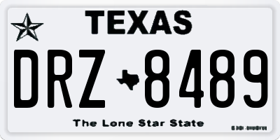 TX license plate DRZ8489