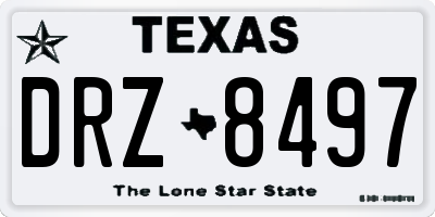 TX license plate DRZ8497