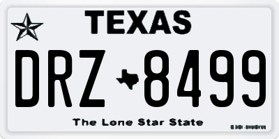 TX license plate DRZ8499
