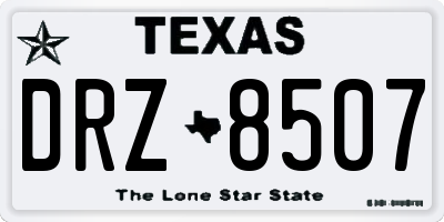TX license plate DRZ8507