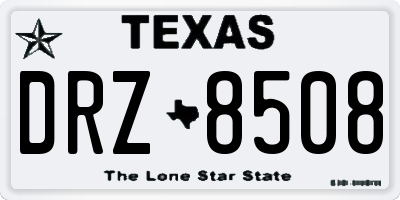 TX license plate DRZ8508