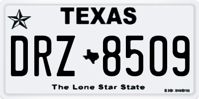 TX license plate DRZ8509
