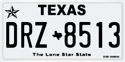 TX license plate DRZ8513