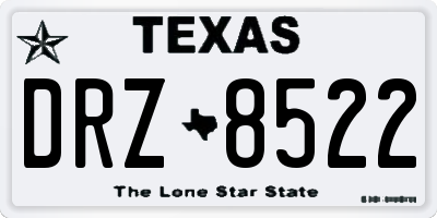 TX license plate DRZ8522