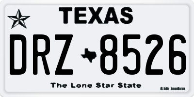 TX license plate DRZ8526