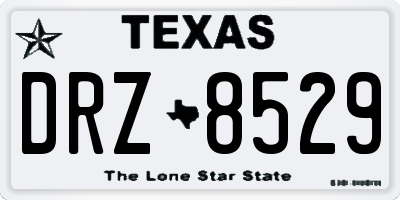 TX license plate DRZ8529