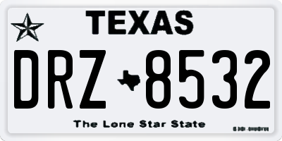 TX license plate DRZ8532