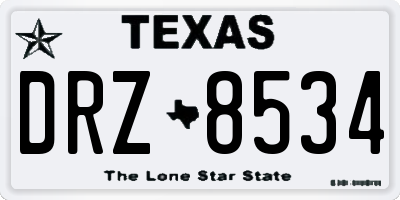 TX license plate DRZ8534