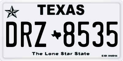 TX license plate DRZ8535